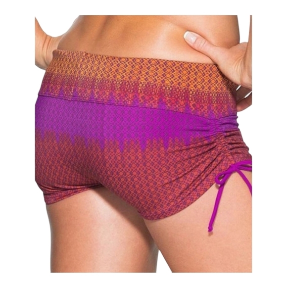 Athleta Rio Vista Saffron Red Scrunch Swim Shorts - Picture 2 of 6